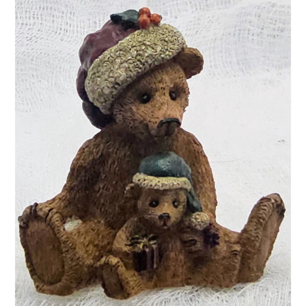 Boyds Bearstone Father Chrisbear Son 1993 Miniature **RARE** 1E